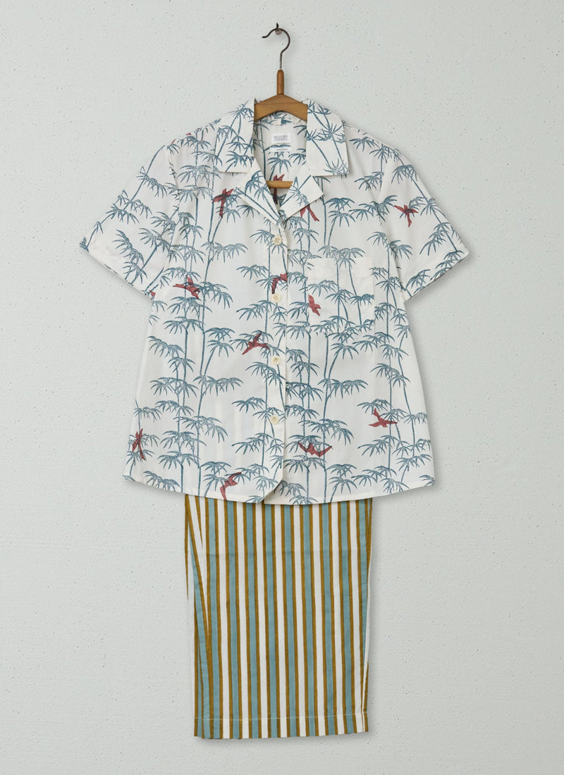Reworn Block Print Pyjamas Size XS (247) | Multi