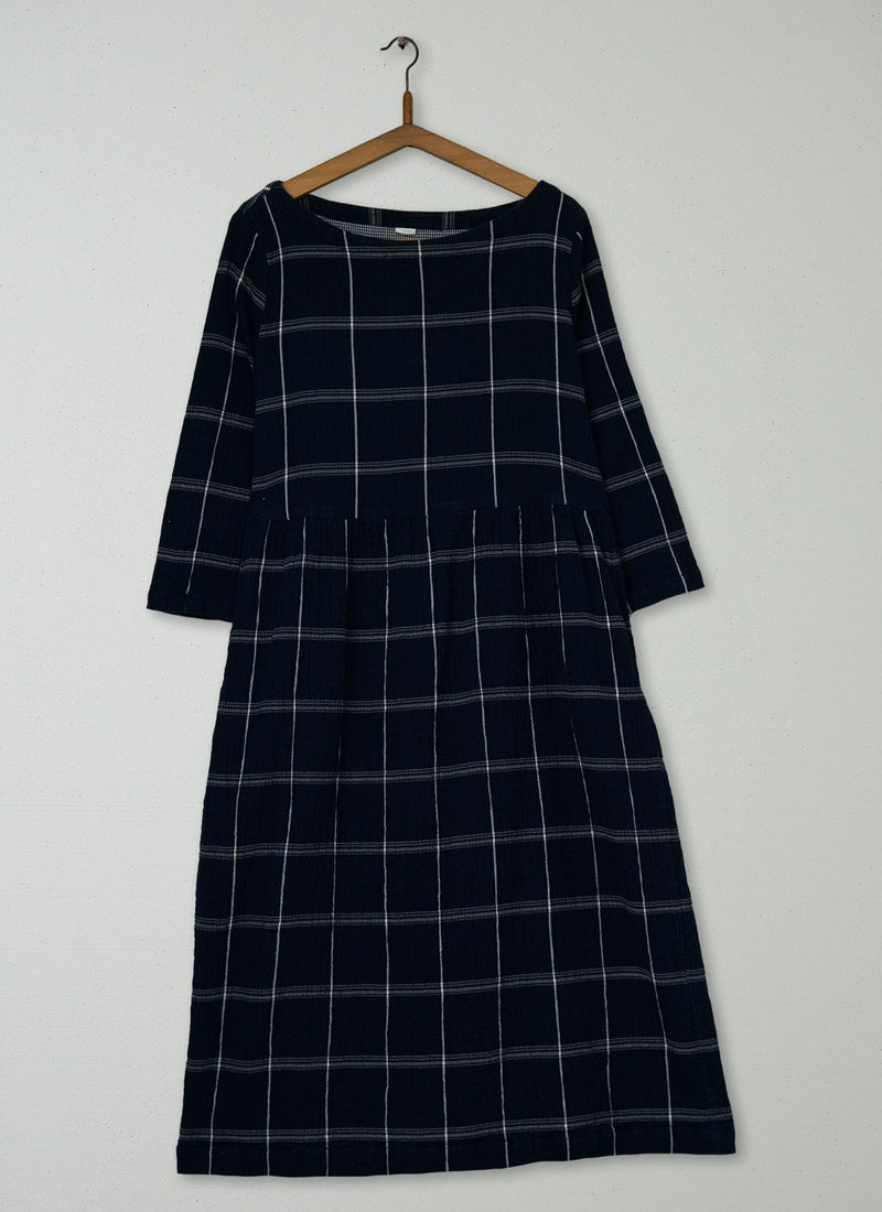 Reworn Crinkle Check Dress Size M (2211) | Multi