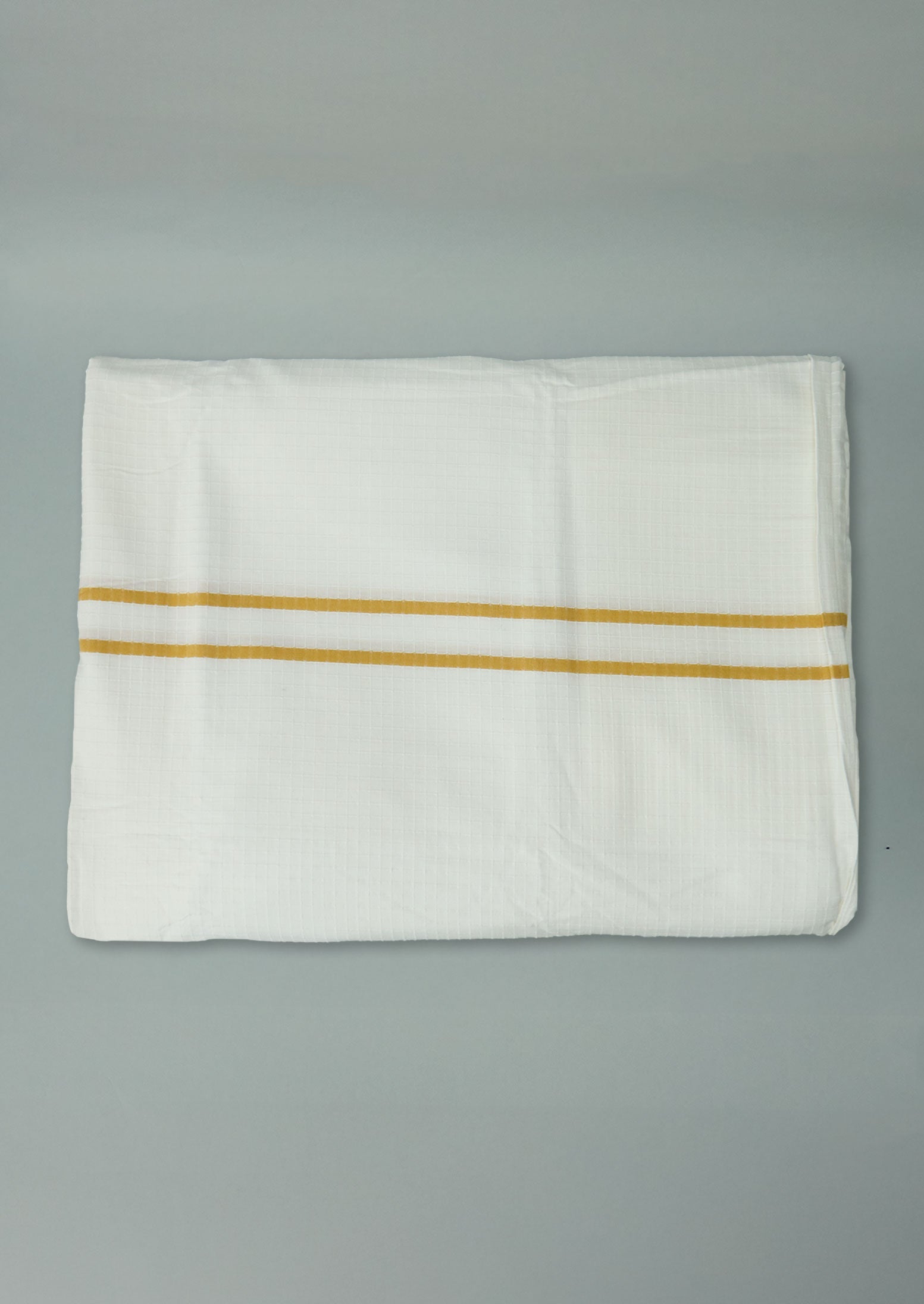 Reworn Organic Cotton Varali US Duvet Cover (036) | Chalk/Ochre