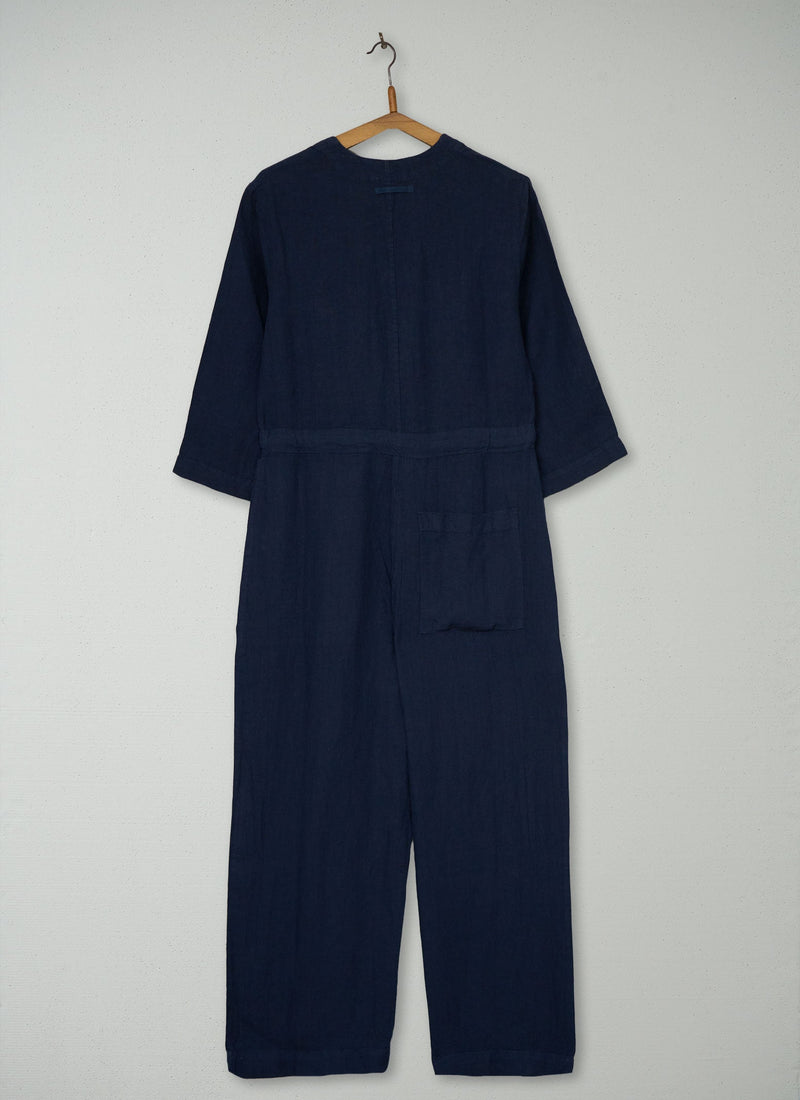 Reworn Linen Jumpsuit Size XXS (1437) | Midnight