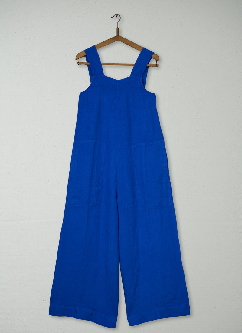 Reworn Linen Pinafore Jumpsuit Size XS (1353) | Sapphire