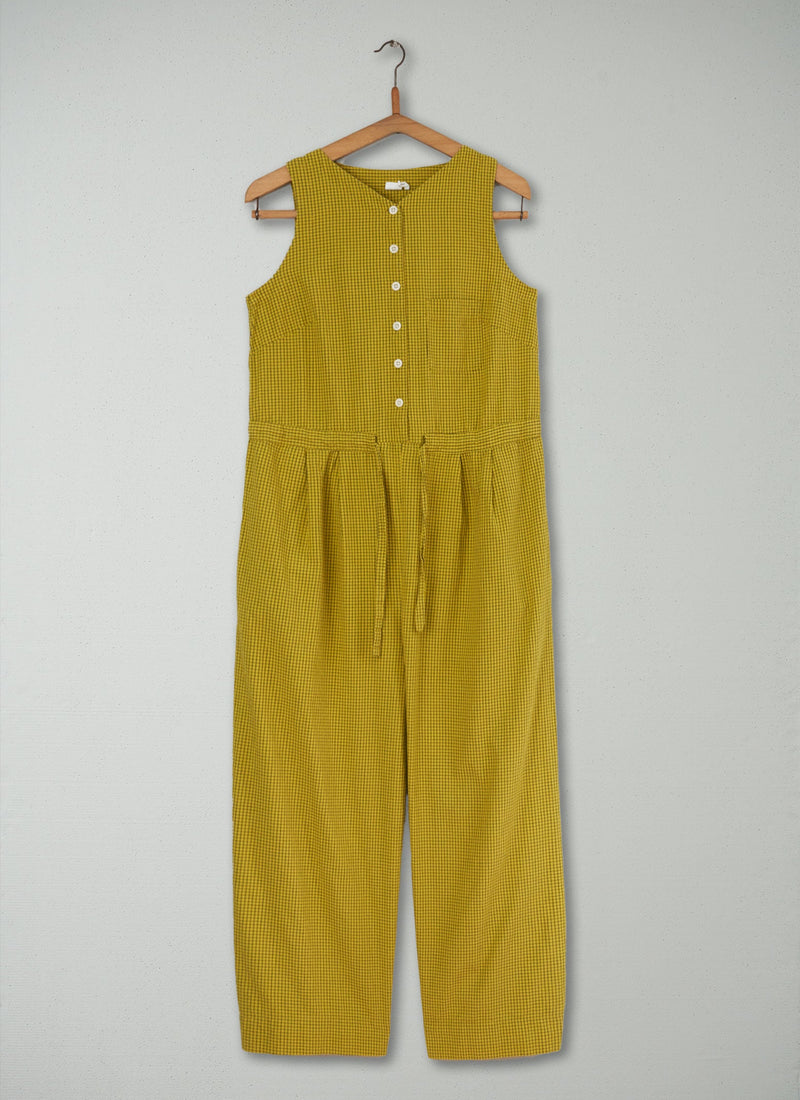 Reworn Check Crinkle Cotton Jumpsuit Size XXS (1414) | Multi