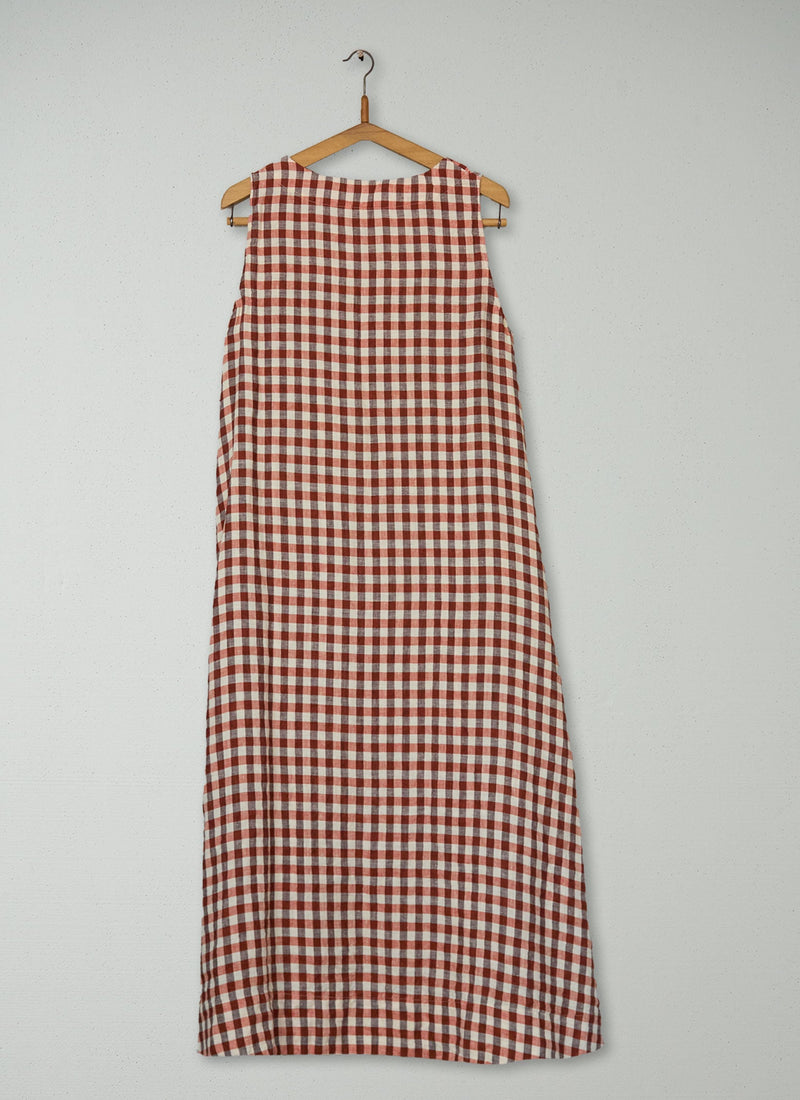 Reworn Panelled Gingham Sleeveless Dress Size XS (2018) | Blush