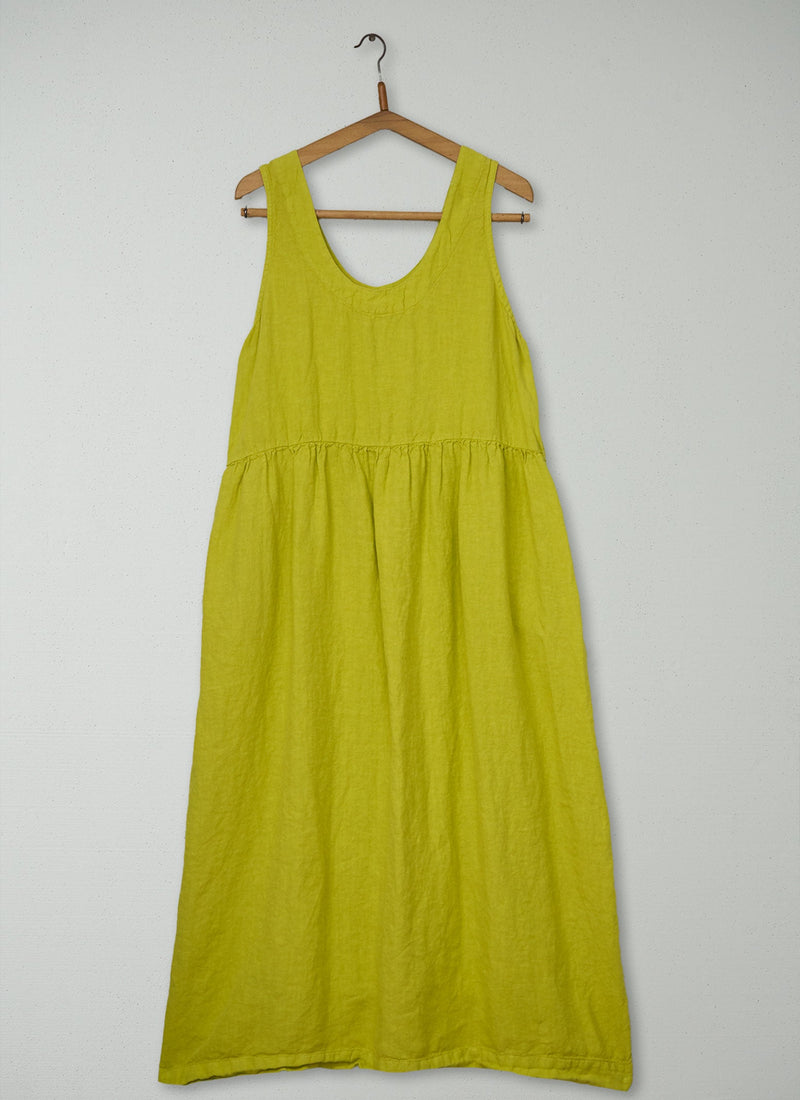 Reworn Linen Dress Size XS (2006) | Yellow