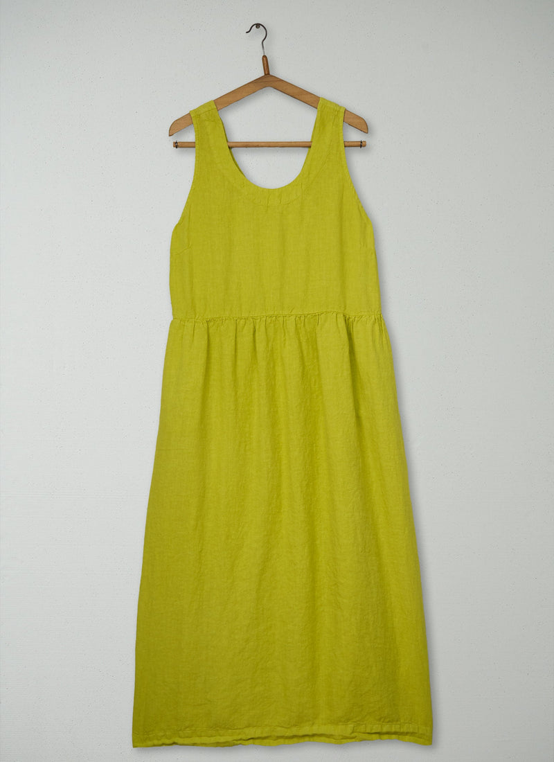 Reworn Linen Dress Size XS (2006) | Yellow