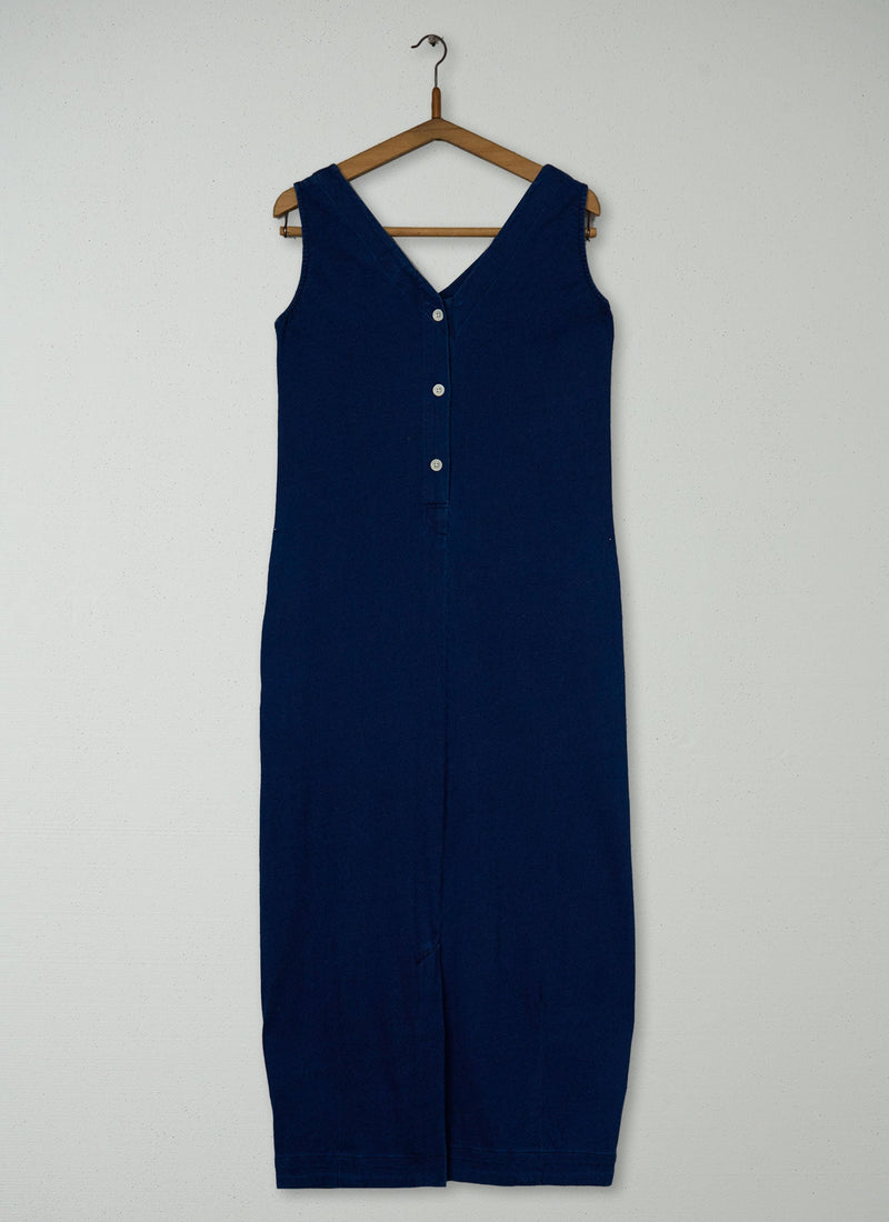 Reworn V Neck Jersey Dress Size XS (2085) | Washed Indigo