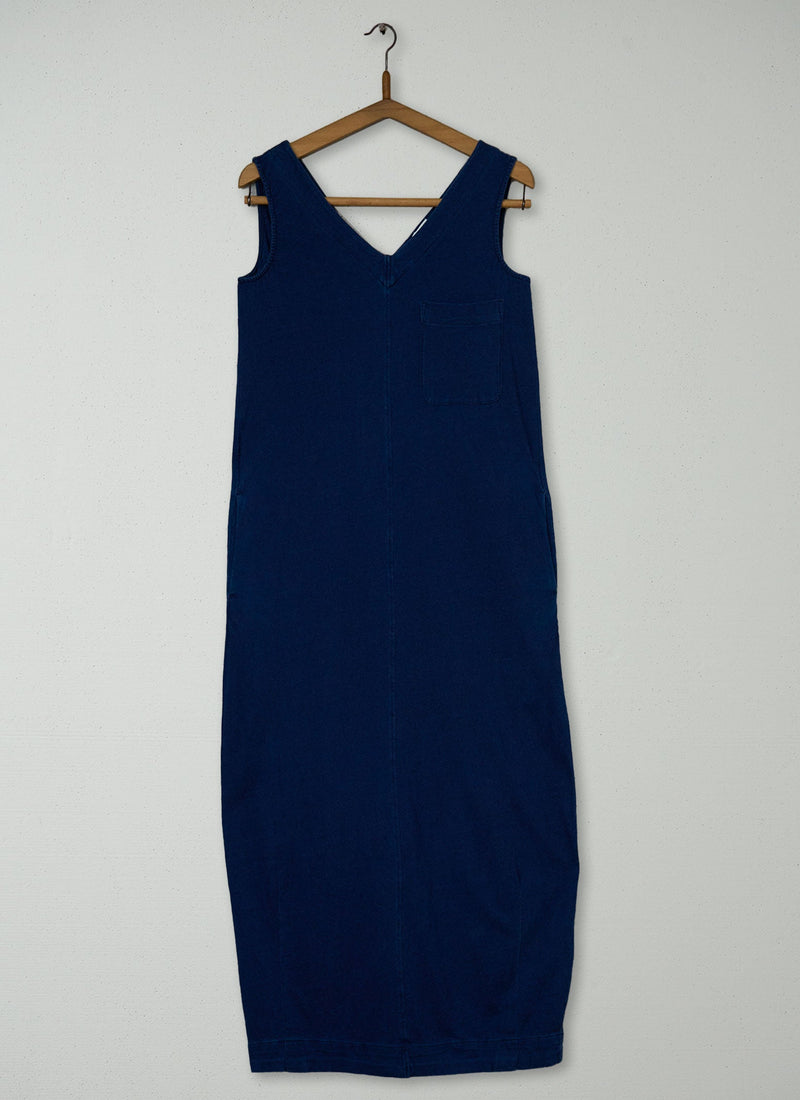 Reworn V Neck Jersey Dress Size XS (2085) | Washed Indigo