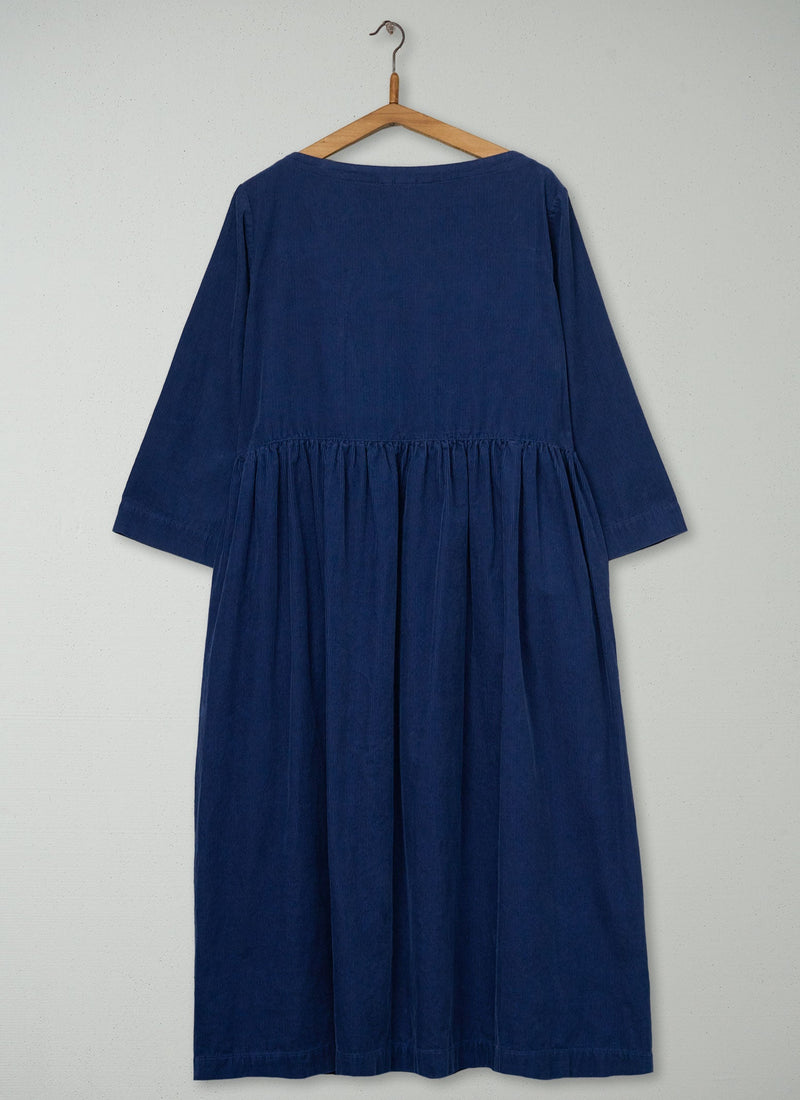 Reworn Freya Cord Dress Size 12 (2251) | Denim Blue