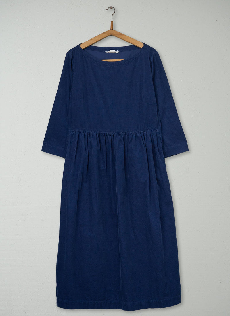 Reworn Freya Cord Dress Size 12 (2251) | Denim Blue