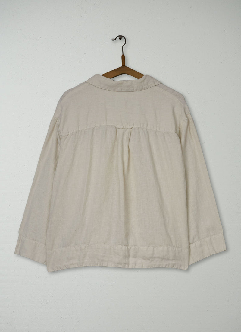 Reworn Linen Shirt Size L (1076) | Oat