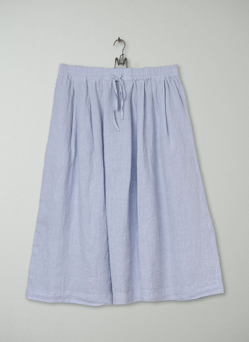 Reworn Garment Dyed Linen Skirt Size L (371) | Egg Blue