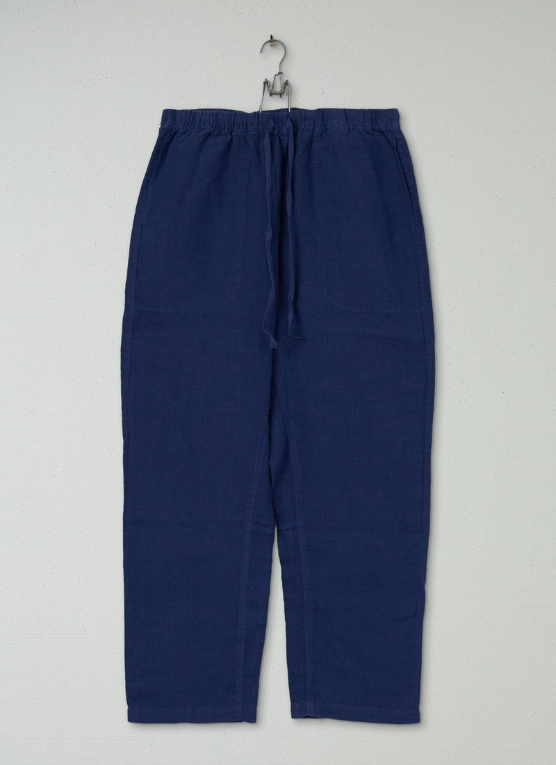 Reworn Linen Trousers Size L (1706) | Ink Blue