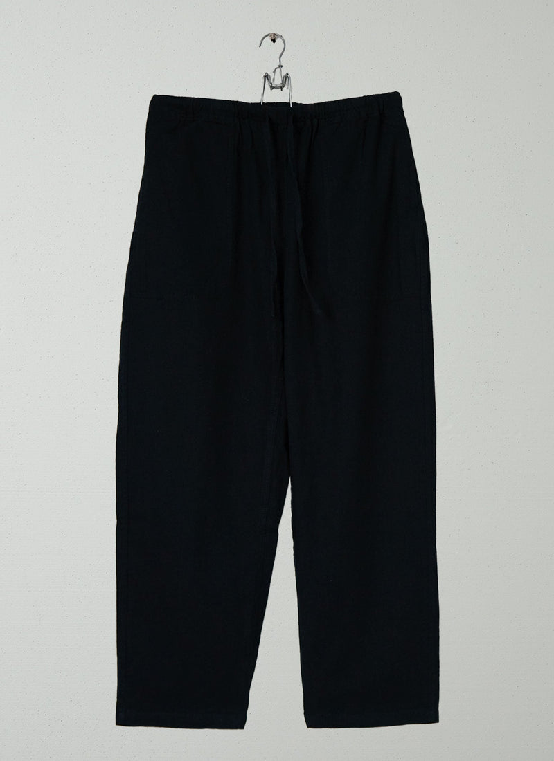 Reworn Brushed Cotton Linen Trousers Size L (1486) | Off Black