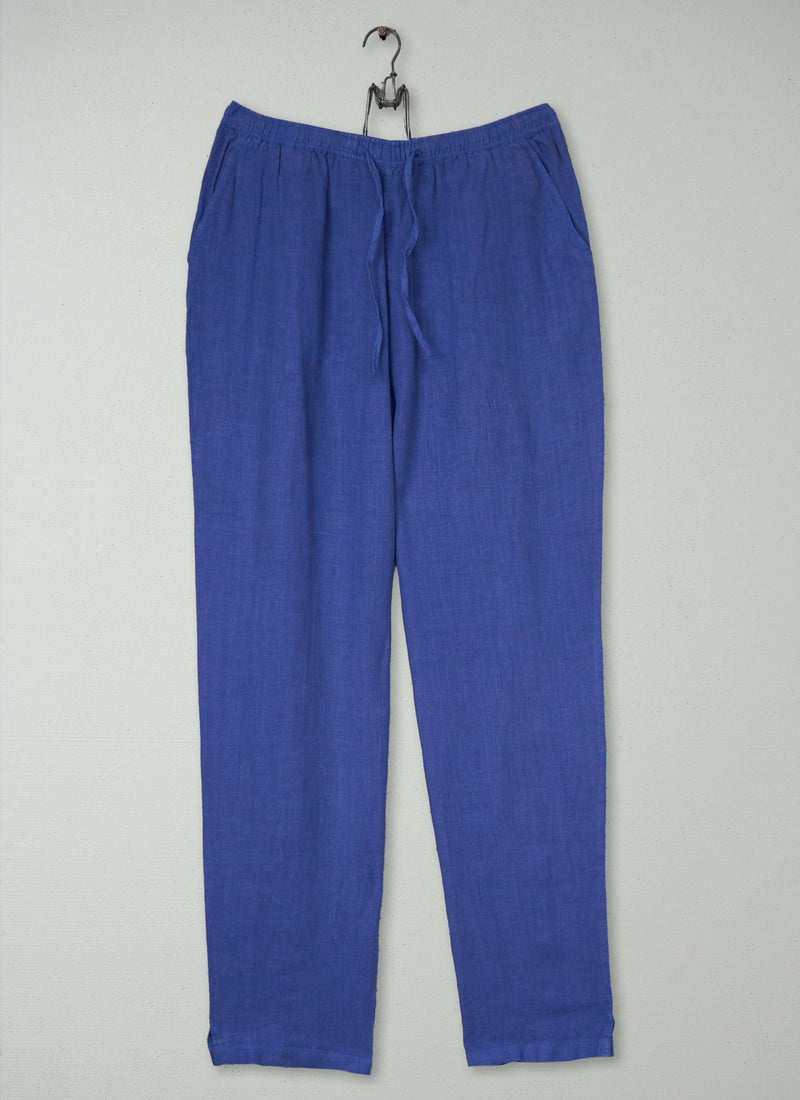 Reworn Linen Trousers Size M (1402) | Cornflower