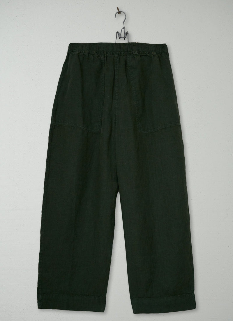 Reworn Linen Trousers Size XL (1511) | Dark Olive