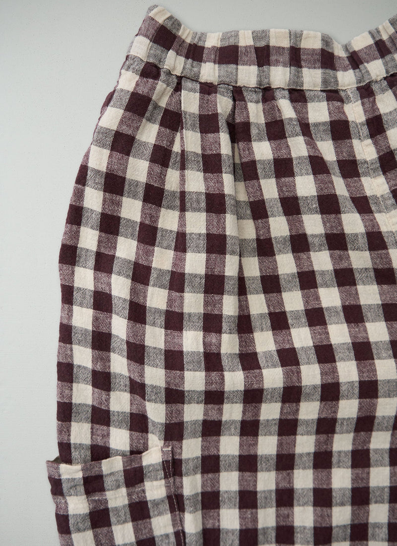 Reworn Check Linen Cotton Trousers Size M (1390) | Multi