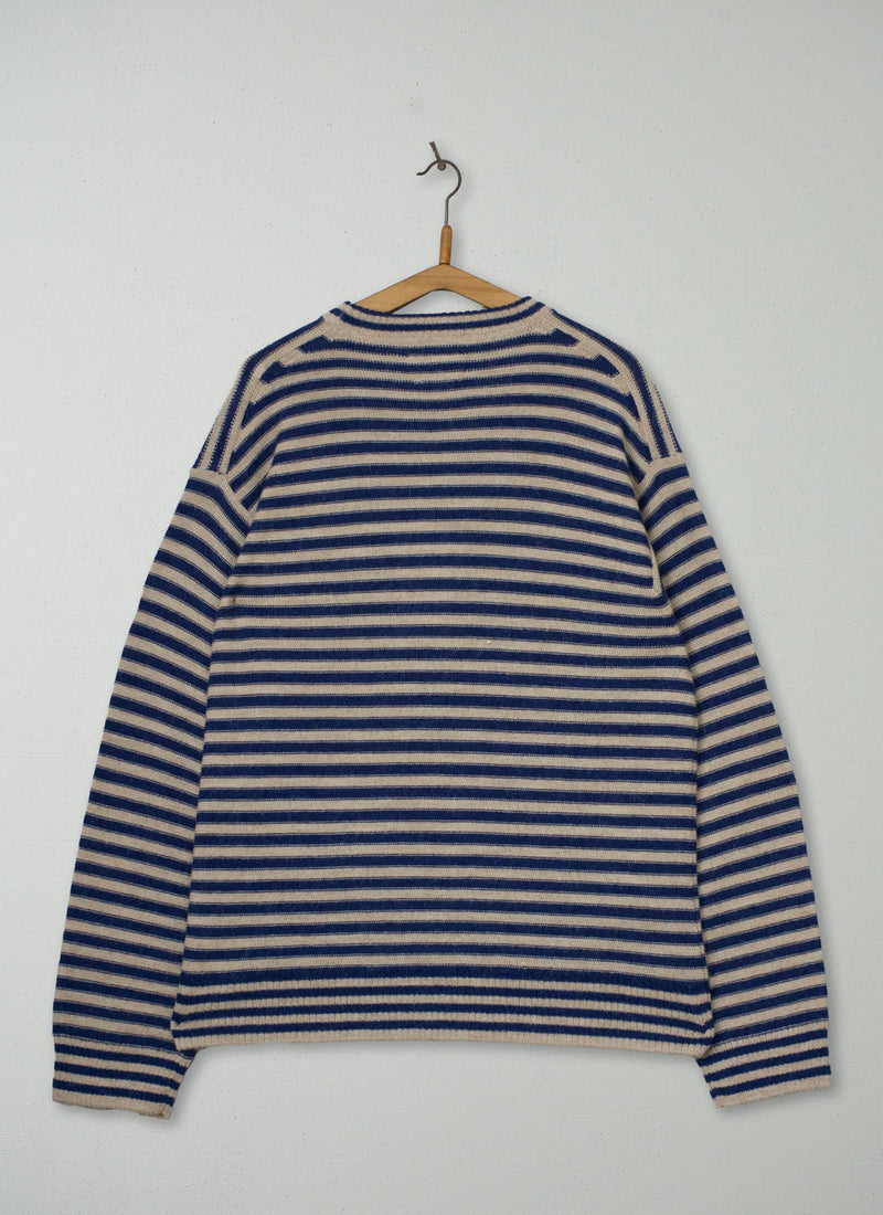 Reworn Mens Stripe Alpaca Sweater Size M (048) | Multi