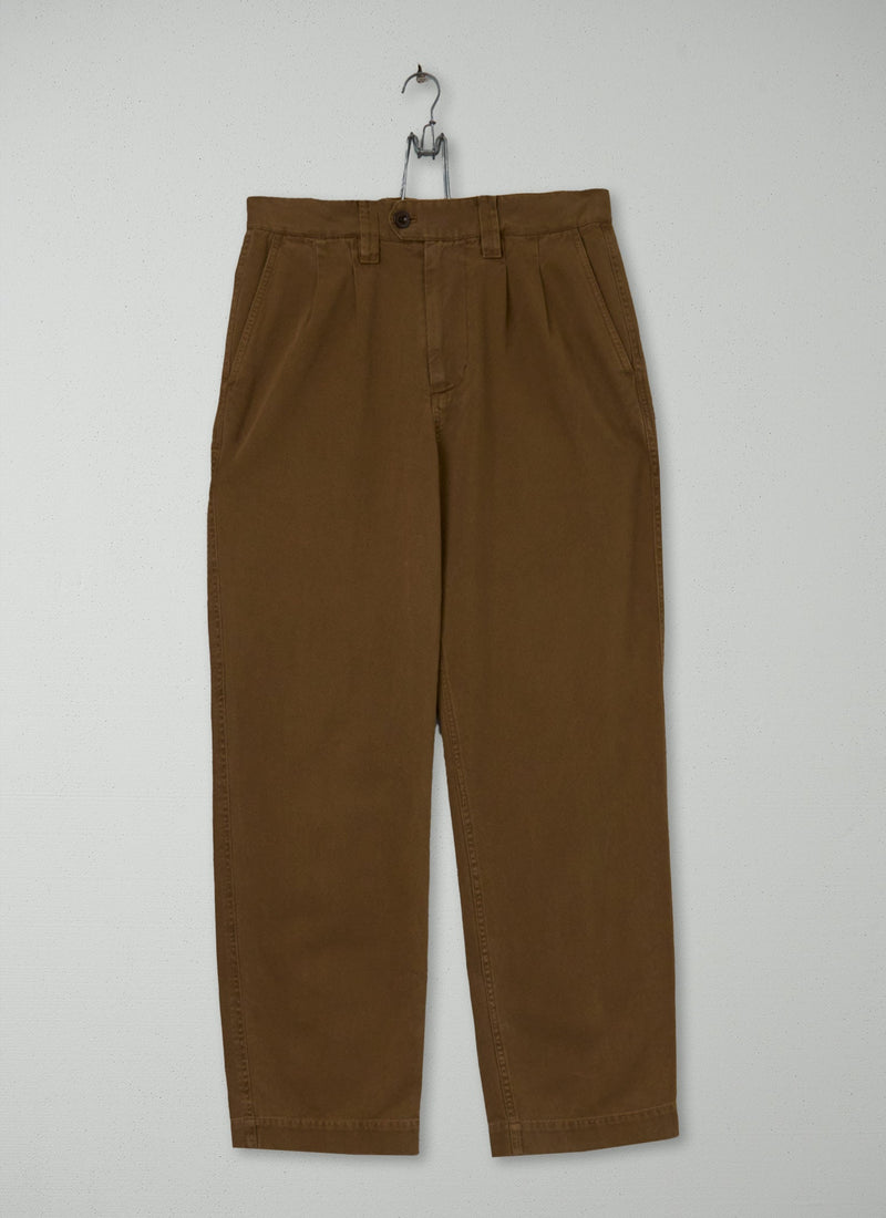 Reworn Mens Pleat Trousers Size M (088) | Toffee