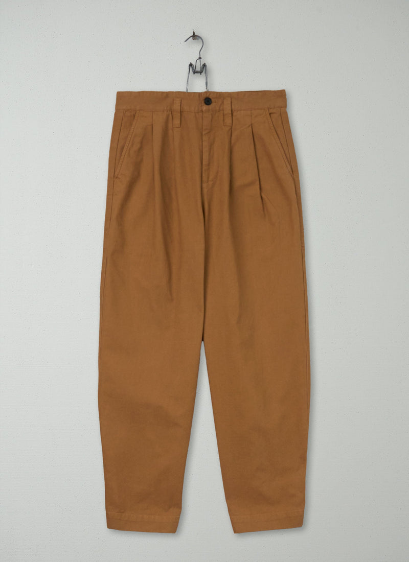 Reworn Mens Cotton Wide Leg Trousers Size S (106) | Faded Terracotta