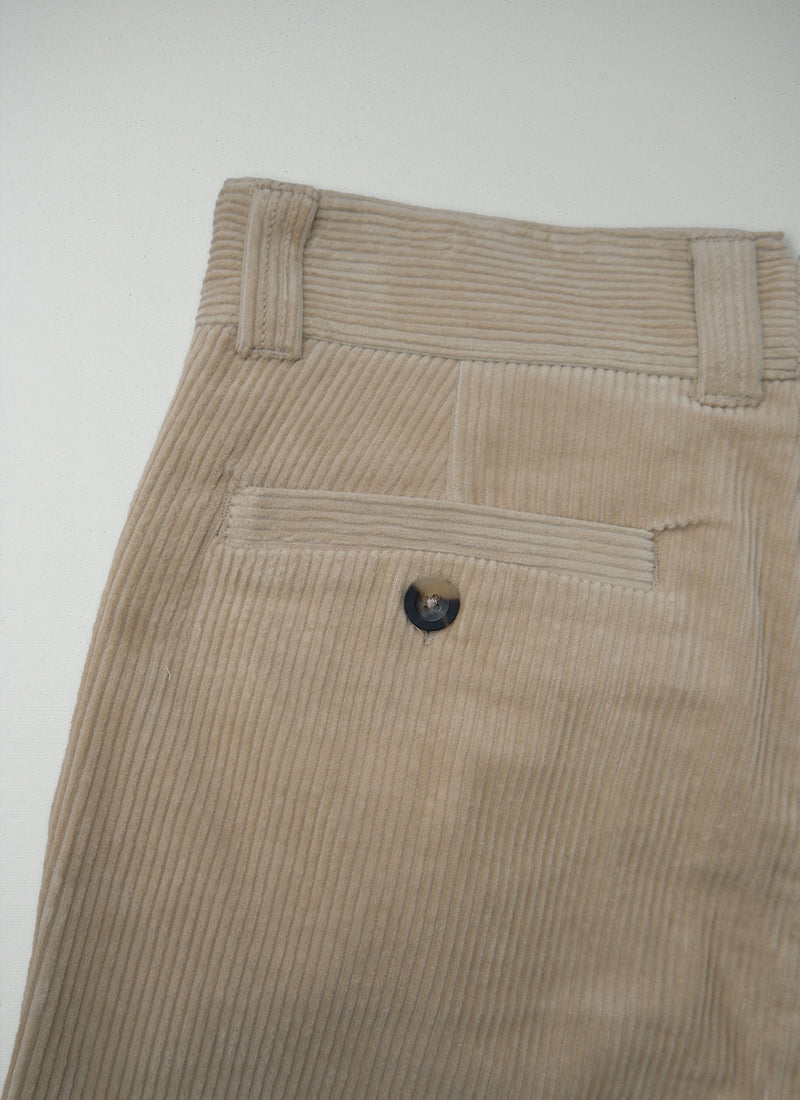 Reworn Mens Organic Cord Tapered Trousers Size 30 (126) | Taupe