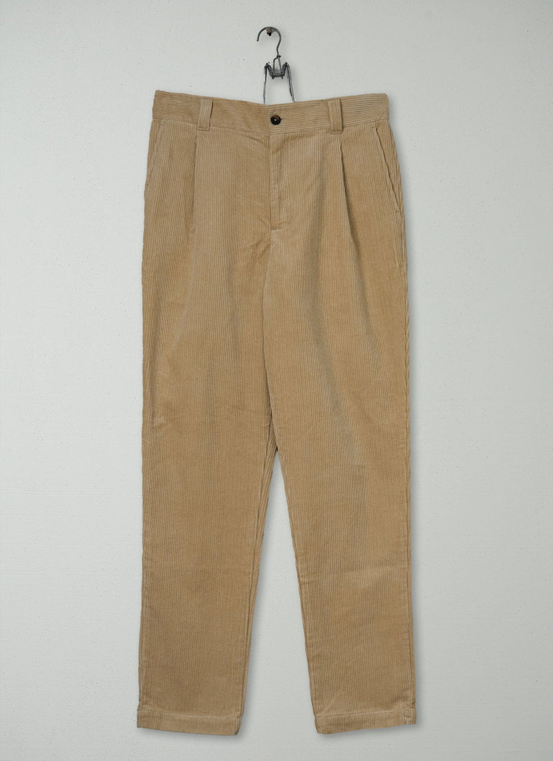 Reworn Mens Organic Cord Tapered Trousers Size 30 (129) | Taupe