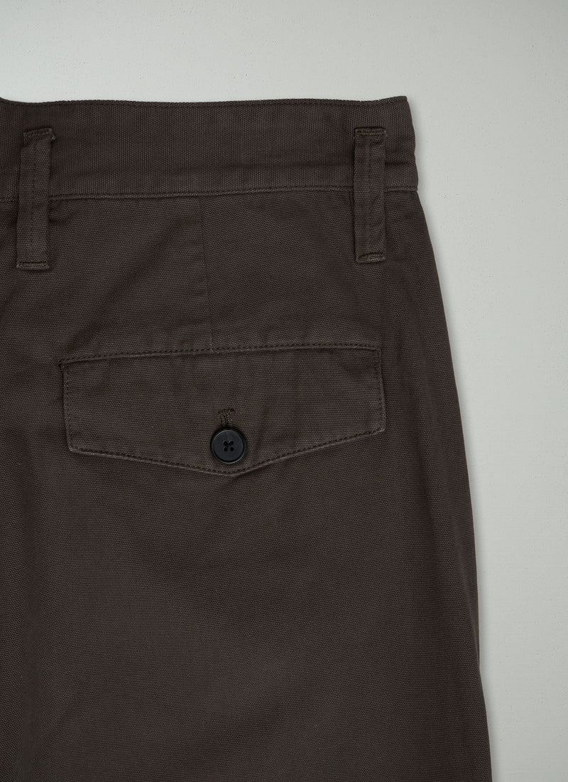 Reworn Bill Cotton Wide Leg Trousers Size 32 (092) | Dark Olive