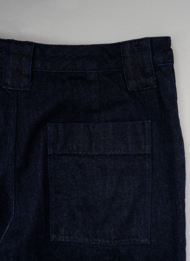 Reworn Japanese Cotton Denim Trousers Size 32 (107) | Indigo