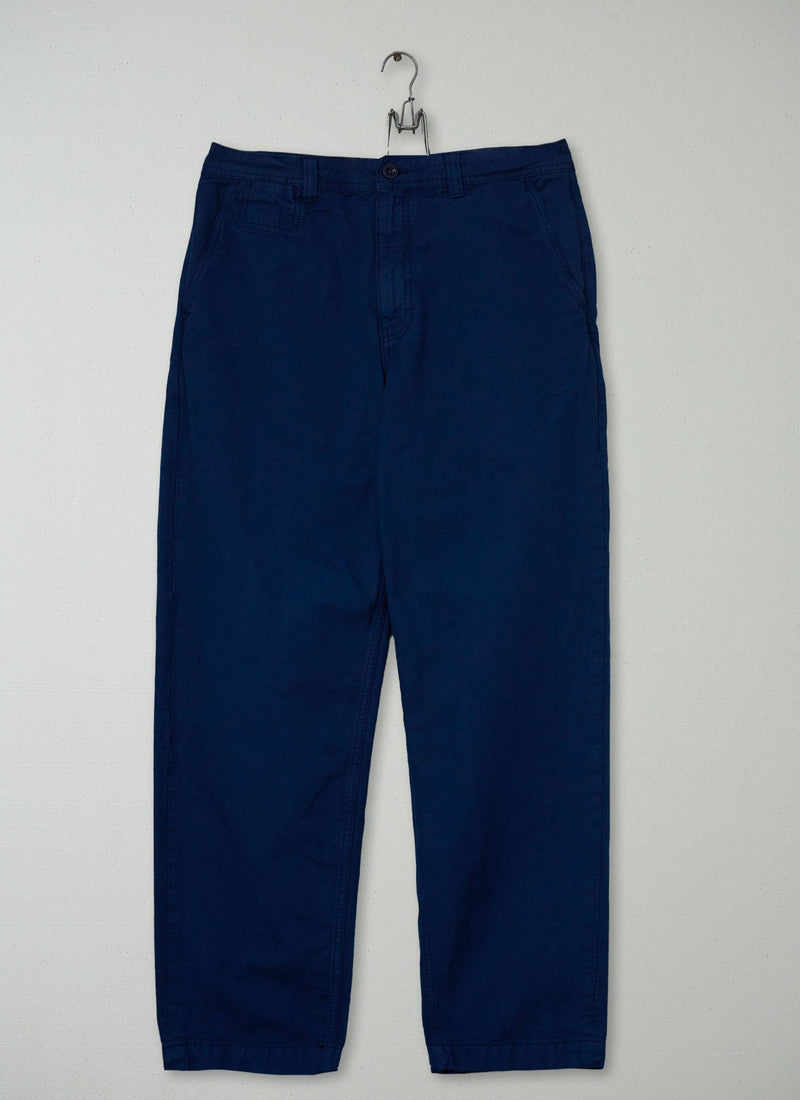 Reworn Mens Cotton Canvas Trousers Size 32 (110) | Uniform Blue