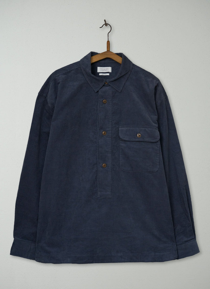 Reworn Mens Cord Shirt Size L (061) | Storm Blue