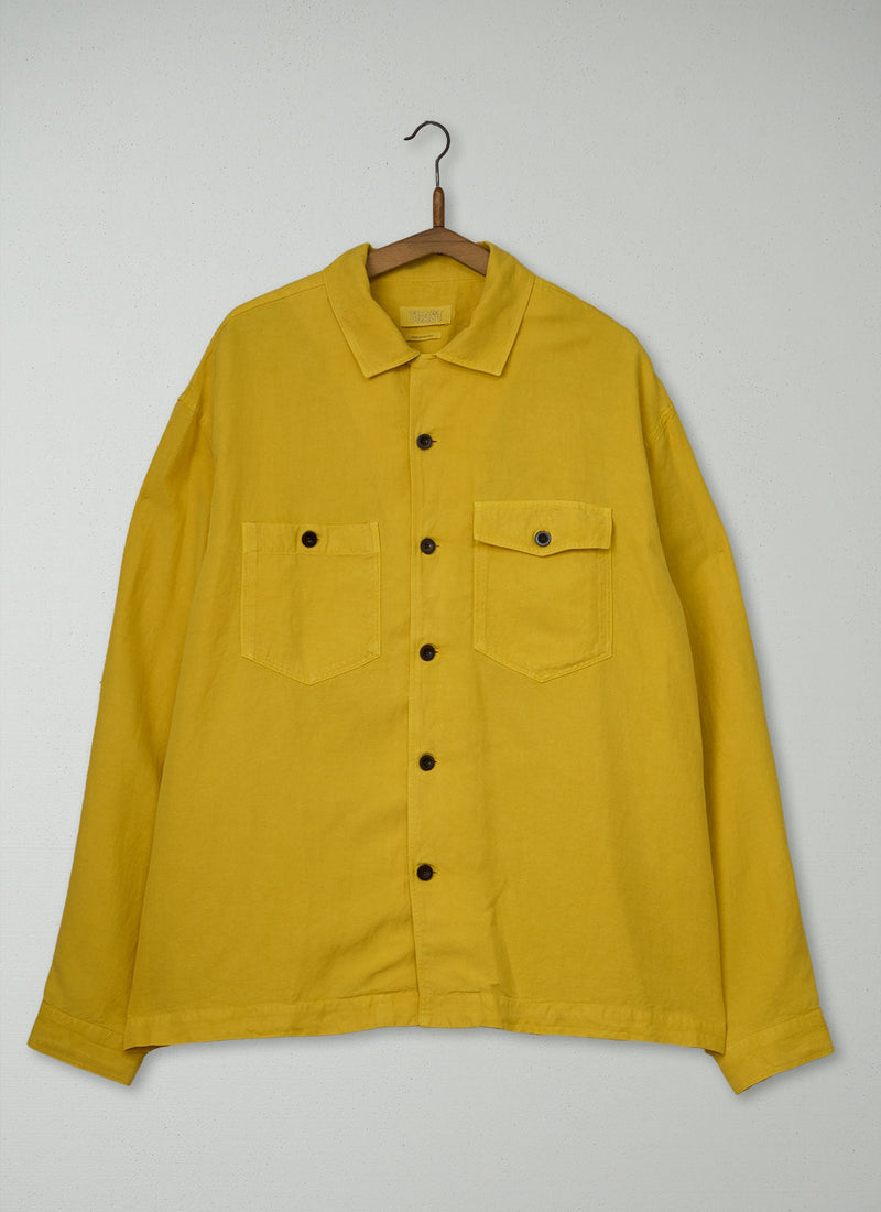 Reworn Camp Collar Shirt Size L (062) | Gorse