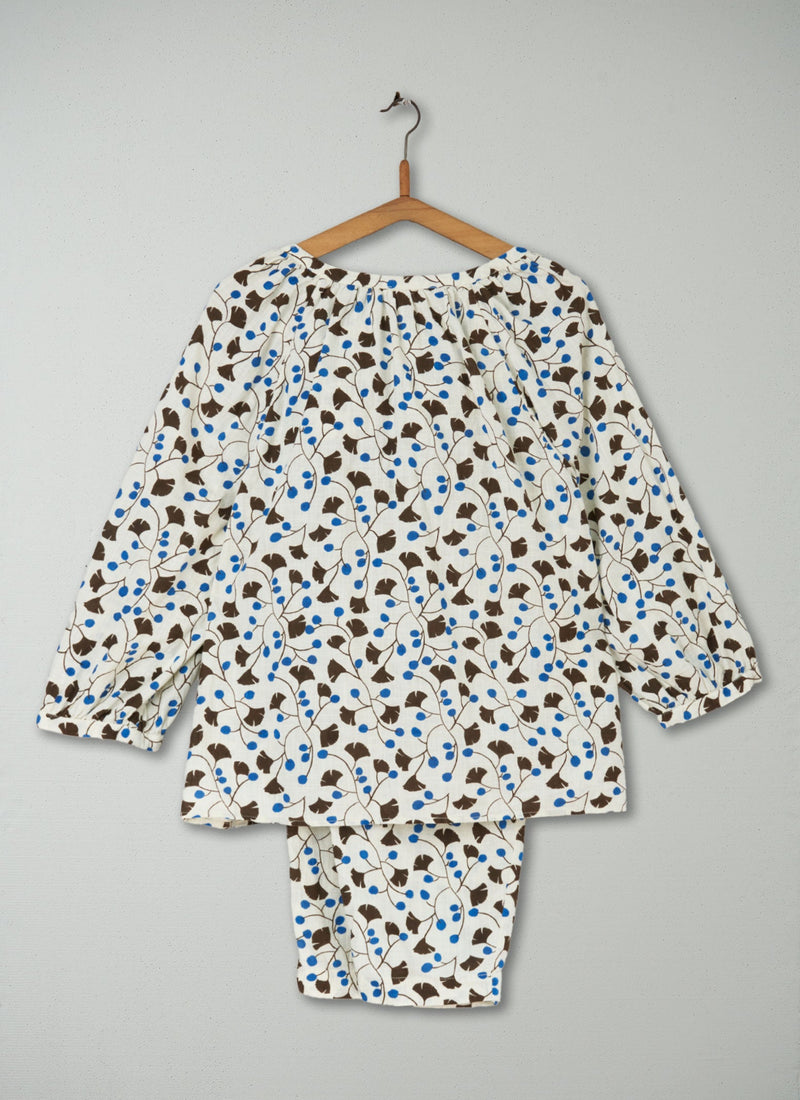 Reworn Ginkgo Print Pyjamas Size S (273) | Multi