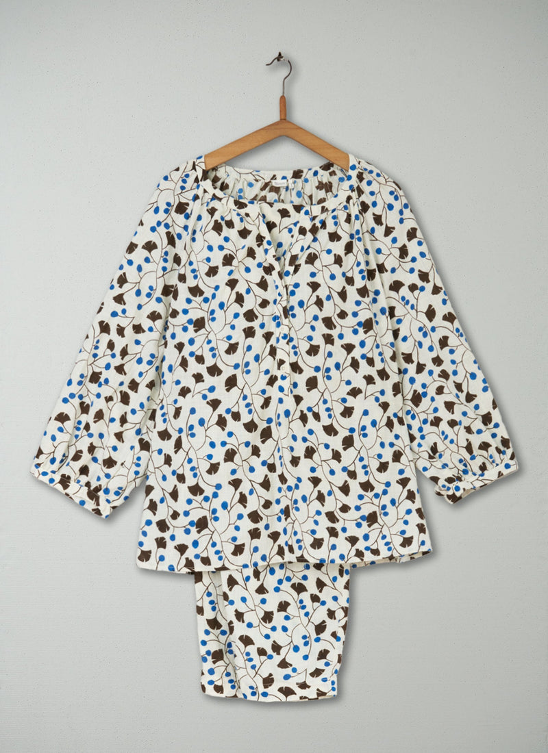 Reworn Ginkgo Print Pyjamas Size S (273) | Multi