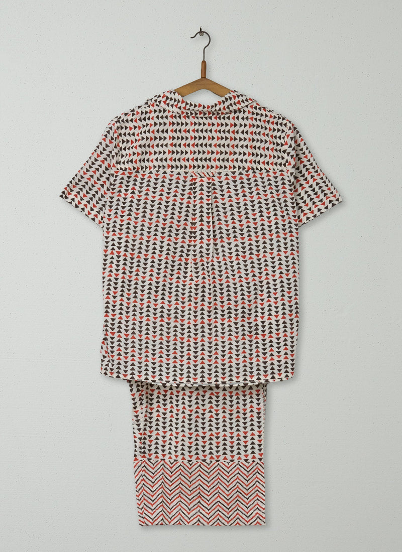 Reworn Geo Block Print Pyjamas Size XS (314) | Multi