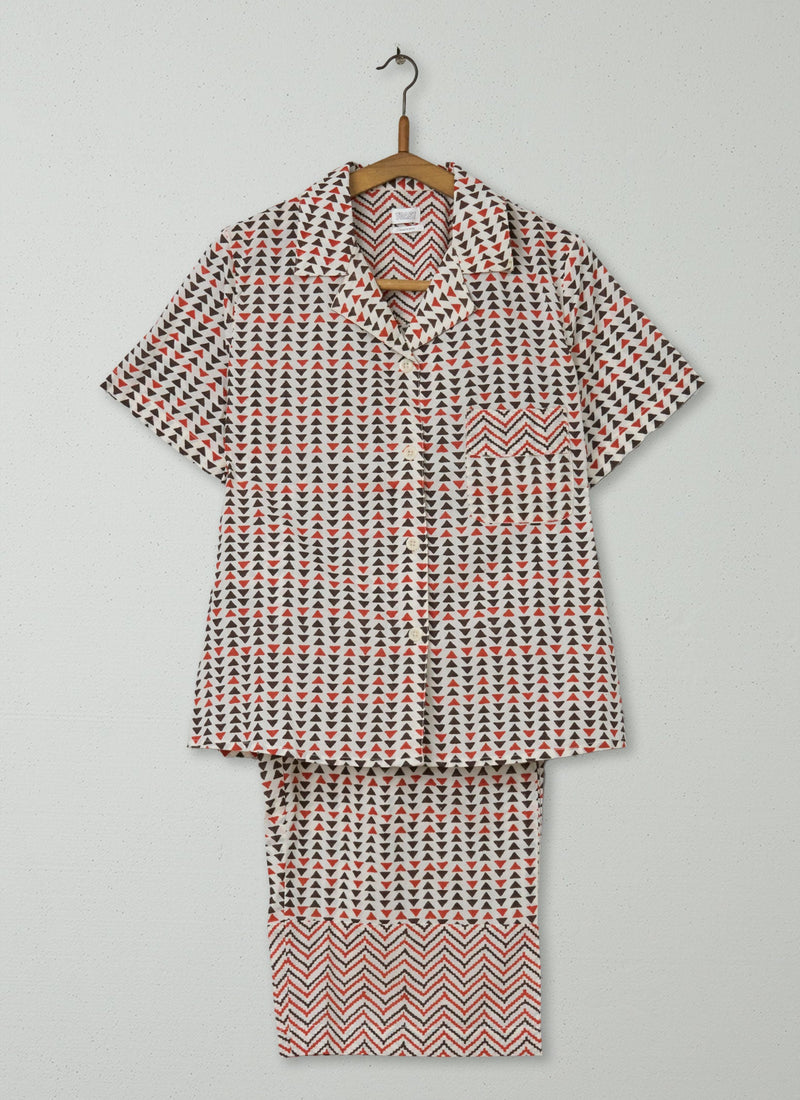 Reworn Geo Block Print Pyjamas Size XS (314) | Multi
