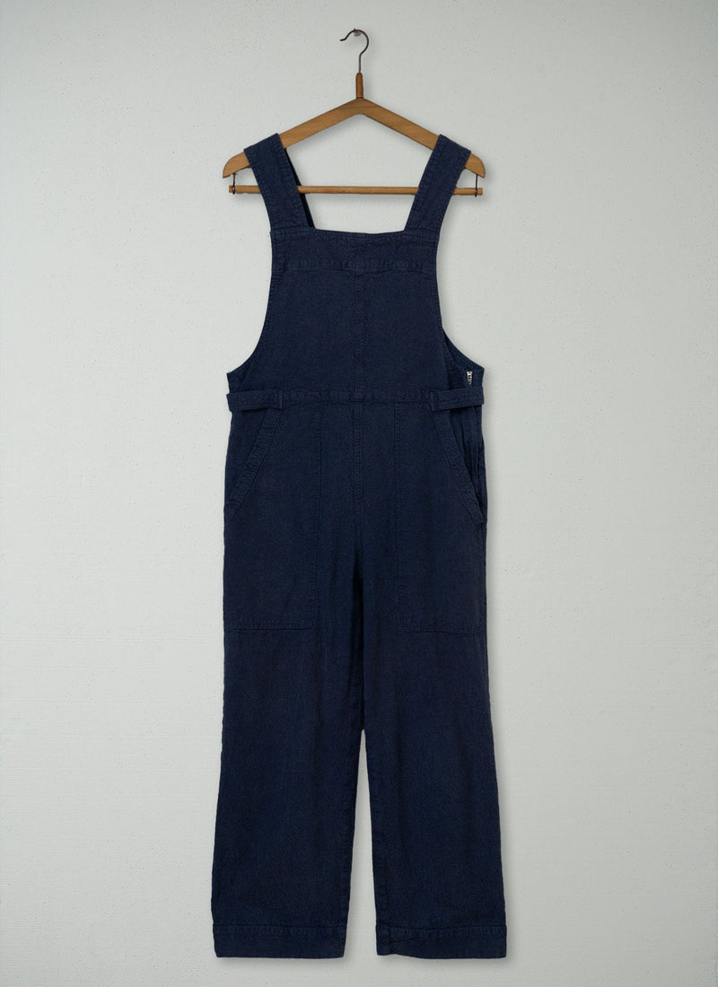 Reworn Hemp Cotton Canvas Jumpsuit Size 18 (1369) | Dark Chambray Blue
