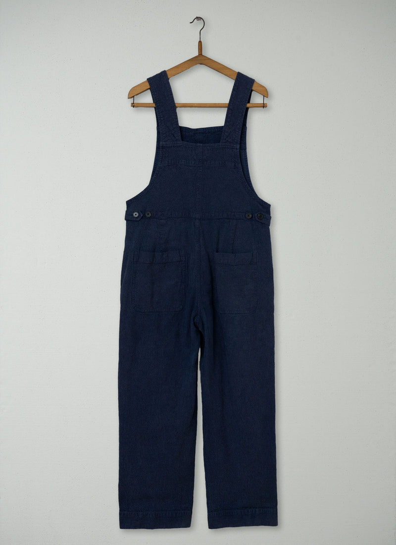 Reworn Hemp Cotton Canvas Jumpsuit Size 18 (1712) | Dark Chambray Blue