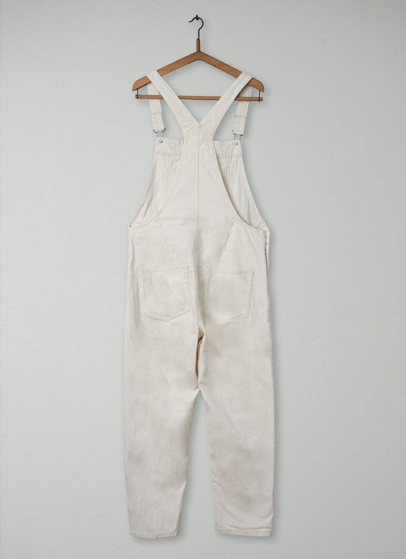Reworn Barrel Leg Dungarees Size 14 (1547) | Ecru