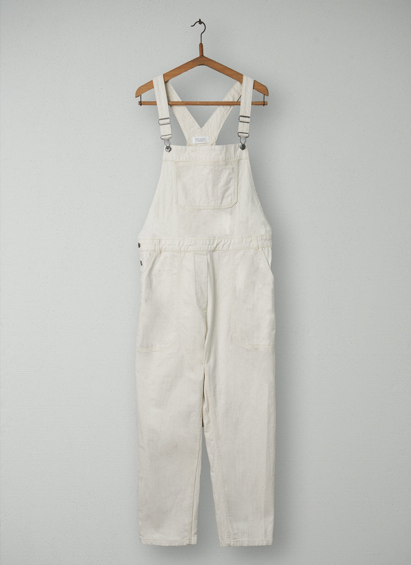 Reworn Barrel Leg Dungarees Size 14 (1547) | Ecru