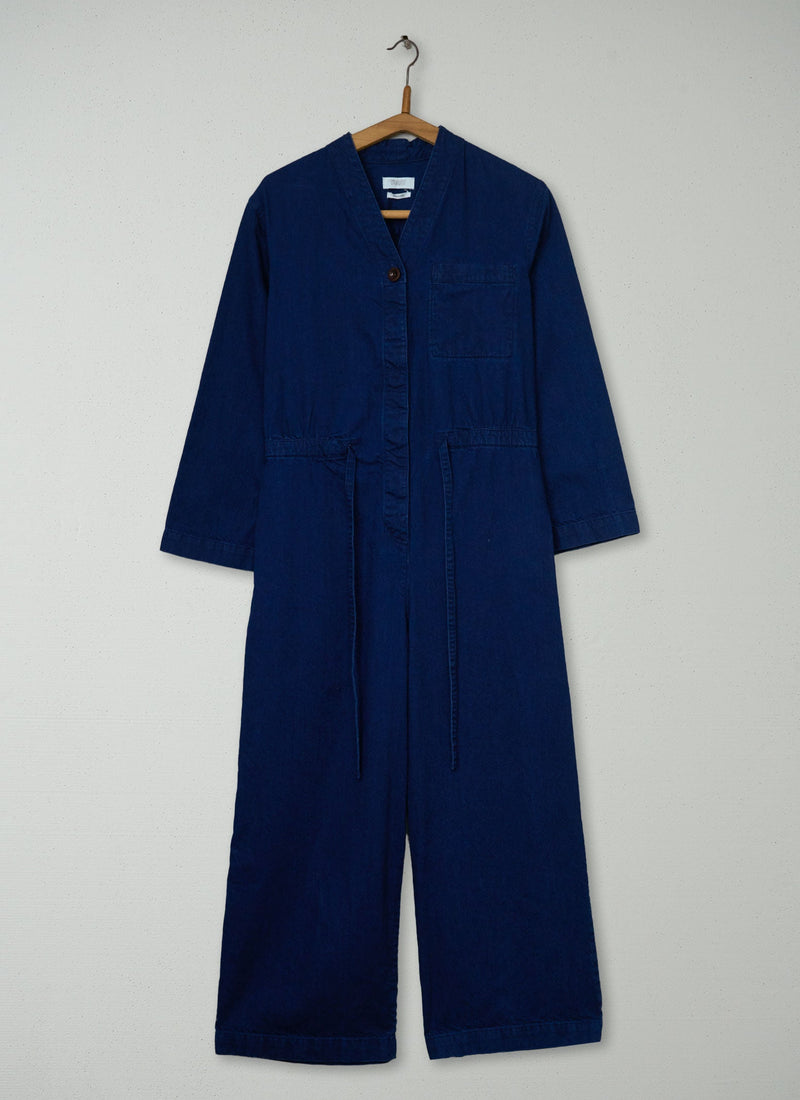 Reworn Cotton Twill Jumpsuit Size 6 (1655) | Indigo