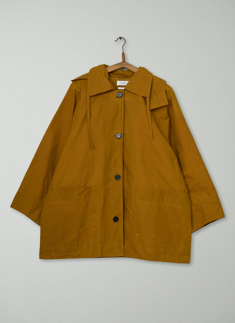 Reworn Waxed Cotton Anorak Size XXSXS (173) | Cumin