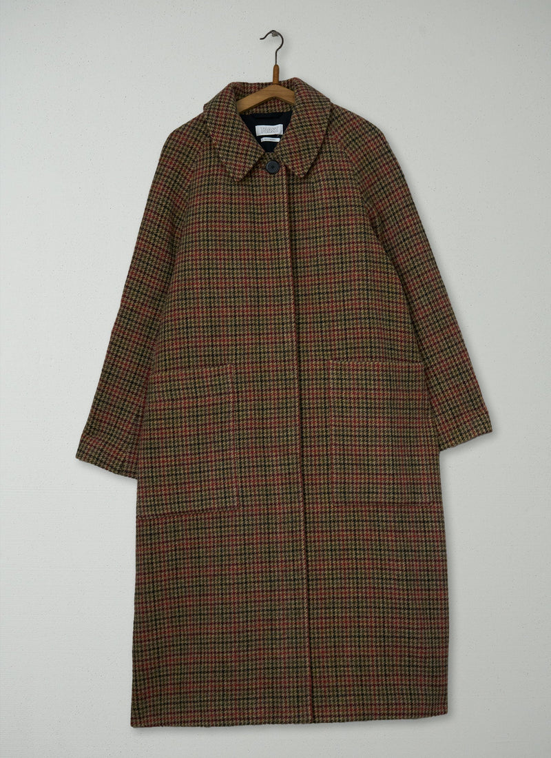Reworn Check Raglan Coat Size M (166) | Multi