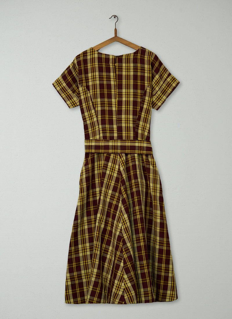 Reworn Woodland Check Circle Dress Size 6 (2221) | Multi