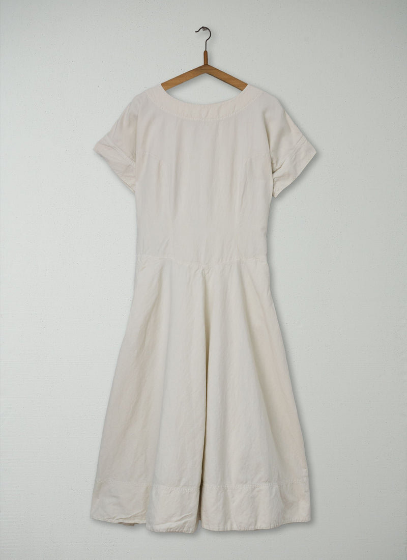 Reworn Cotton Linen Circle Dress Size 6 (1861) | Parchment