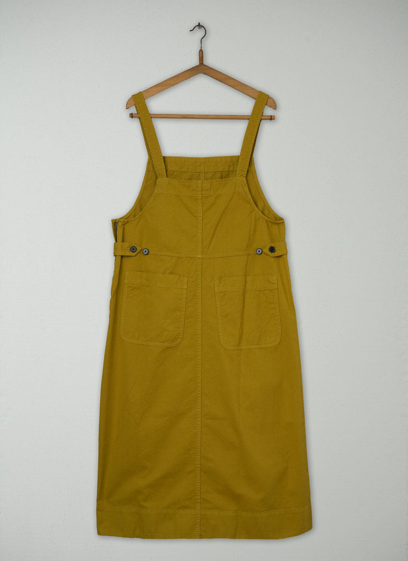 Reworn Twill Pinafore Dress Size 6 (2224) | Brass