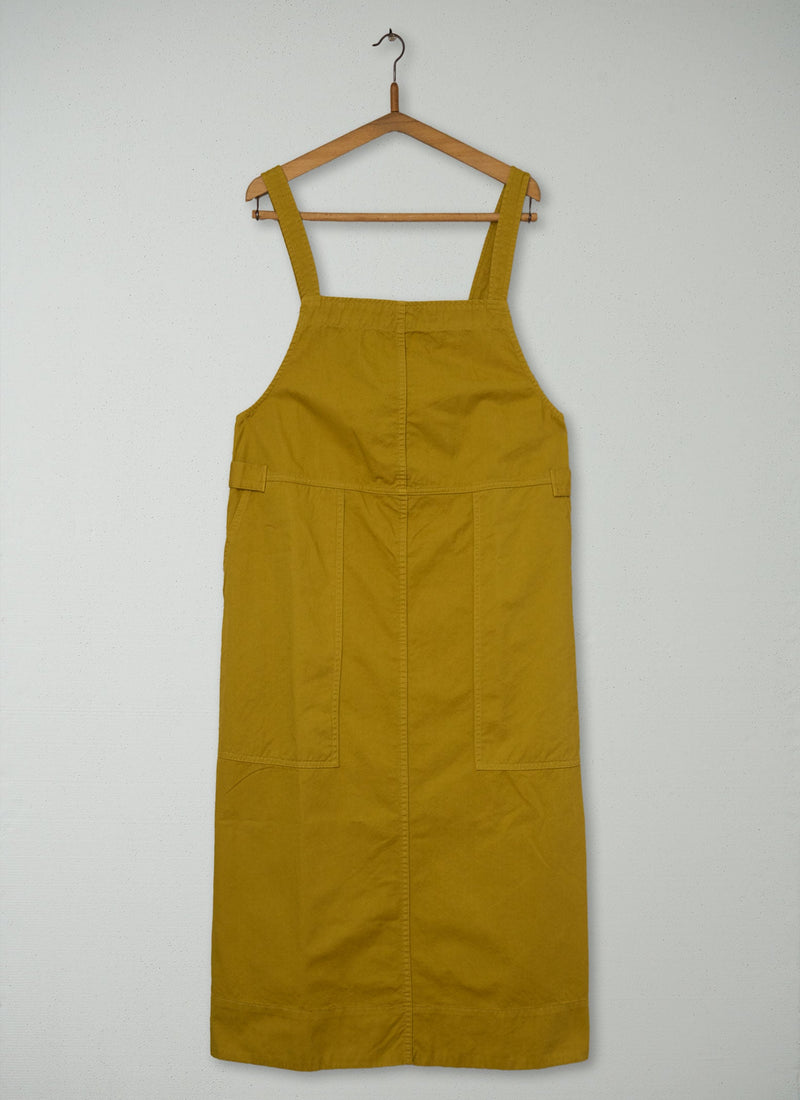 Reworn Twill Pinafore Dress Size 6 (2224) | Brass