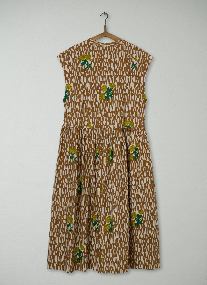 Reworn Tangram Print Dress Size 8 (2223) | Copper