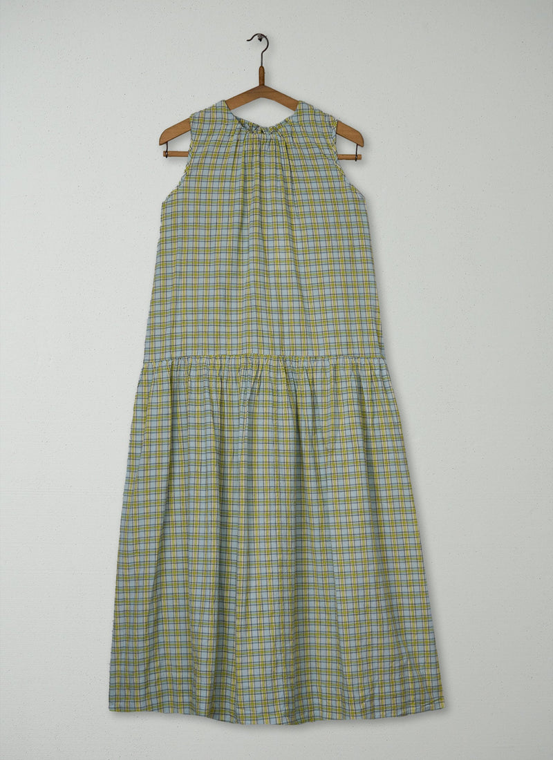 Reworn Elm Check Dress Size 10 (1909) | Ciel Blue