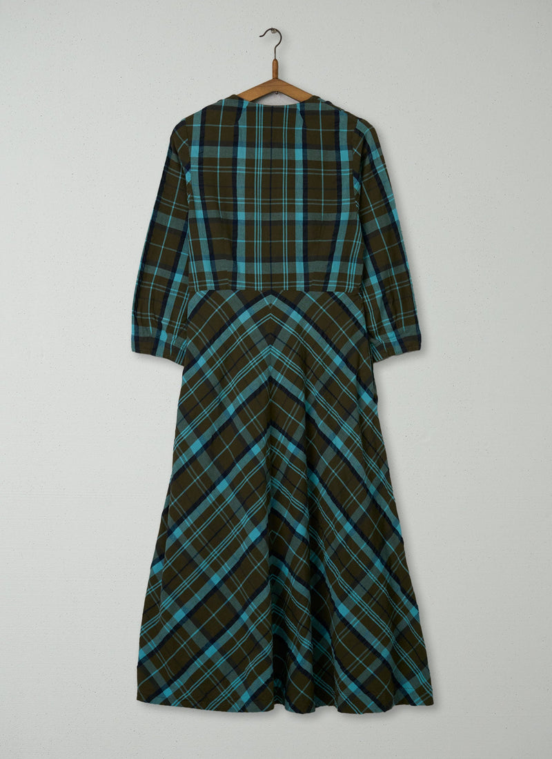 Reworn Check Seersucker Dress Size 04 (1618) | Multi