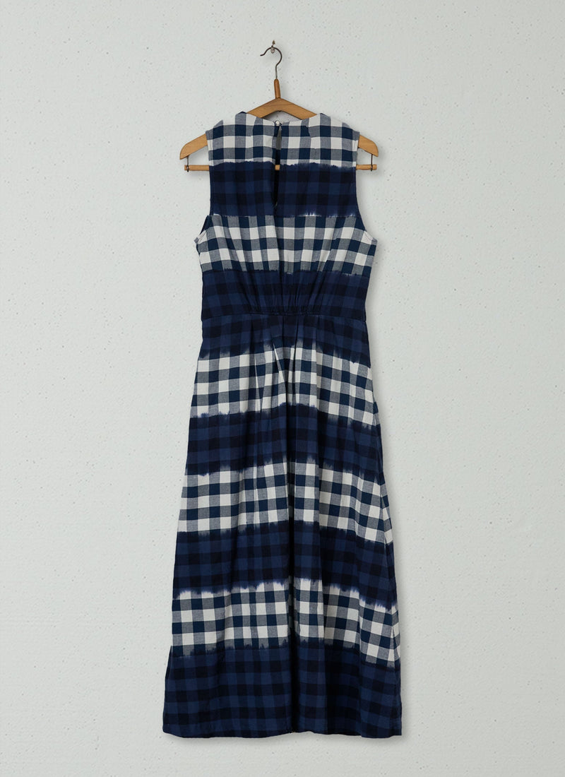 Reworn Dip Dye Gingham Cotton Dress Size 12 (2245) | Multi