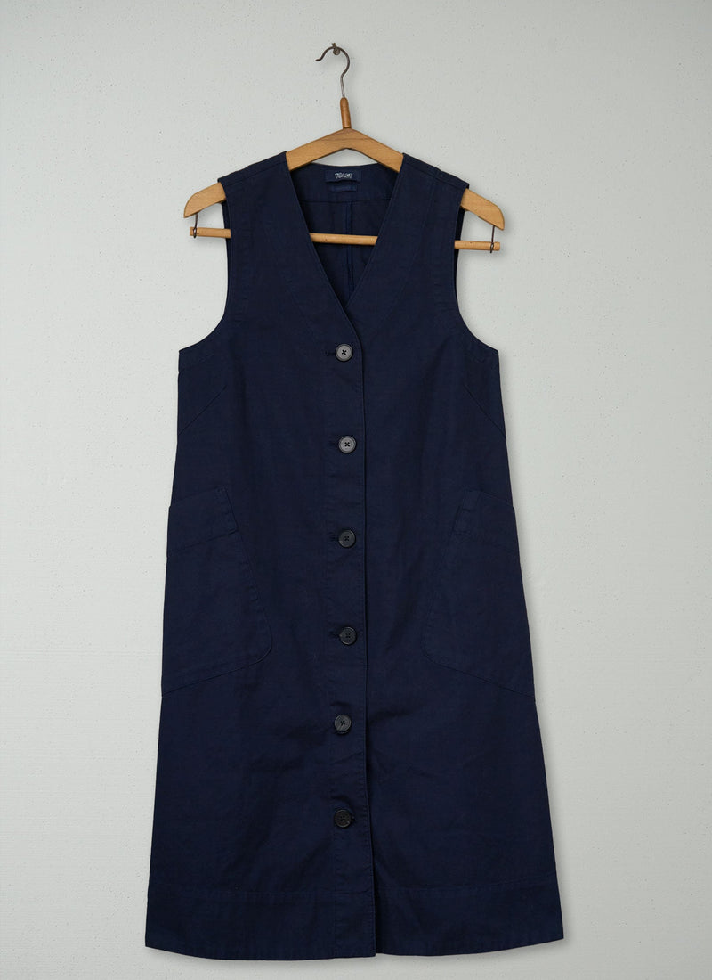 Reworn Buttoned A Line Cotton Dress Size S (2029) | Washed Black